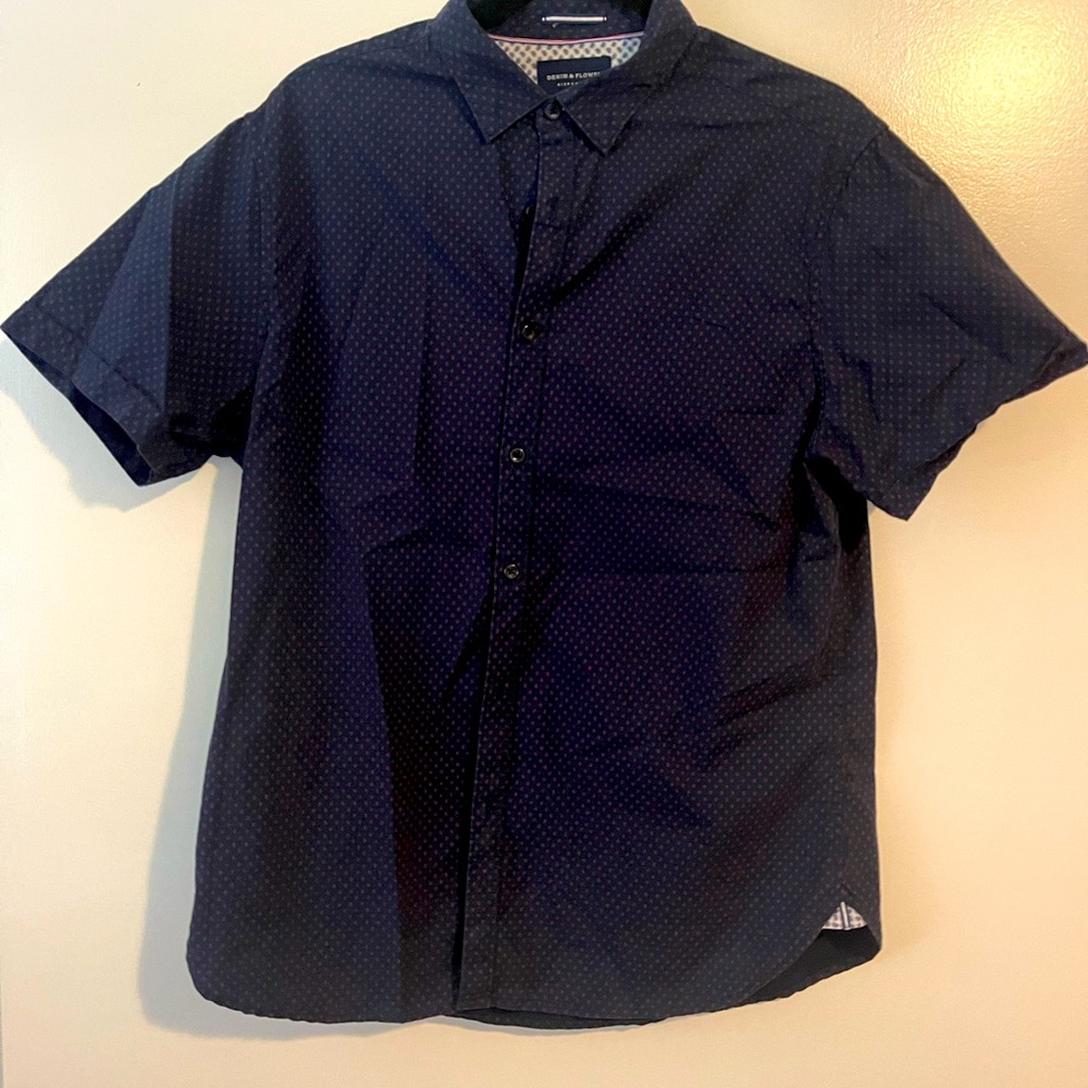 Mens Denim and flower shirt Size Large